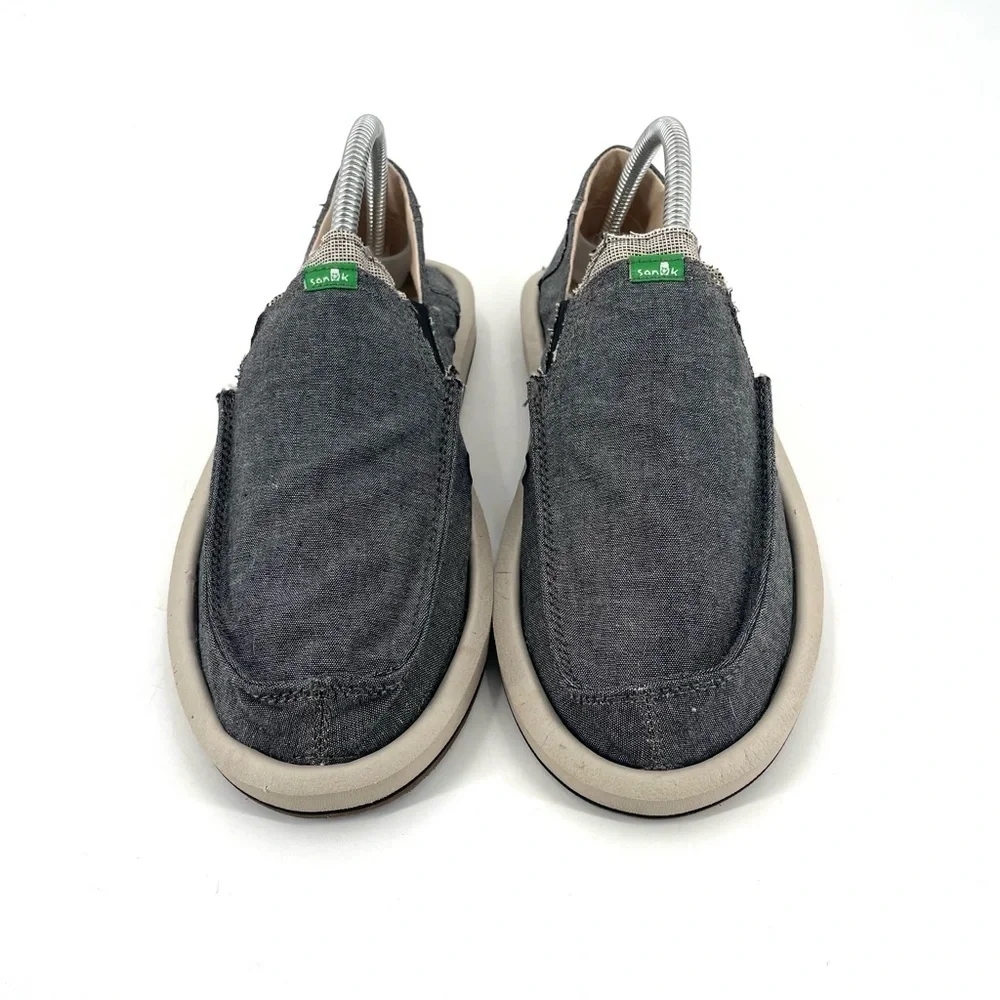 SANUK Pick Pocket TX Sidewalk Surfer Chambray Gray Slip On Loafer Shoe